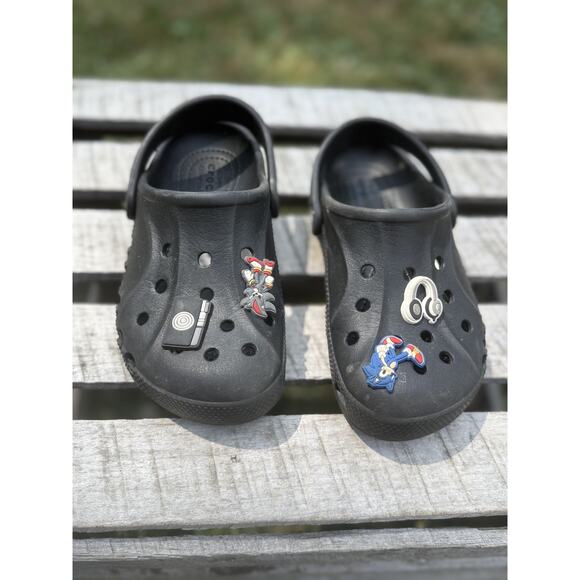 Crocs Classic Slip On Clog Shoe Sandal Unisex Kids Black Size C 13 Sonic Music - Picture 1 of 14